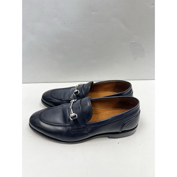 Allen Edmonds RANDOLPH Horse Bit Loafers Men’s 10 Shoes Leather Slip On Navy - Picture 9 of 13